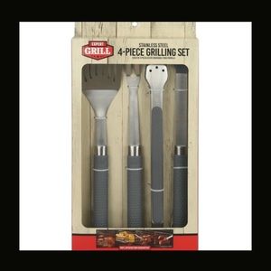 ♠️ New Expert Grill Stainless Steel 4-piece BBQ Tool Set with Soft Grip …